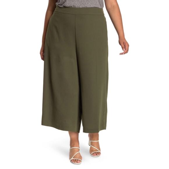 Madewell High Rise Drapey Huston Wide Leg Pants in Kale in 3X NEW Lightweight - Picture 1 of 11